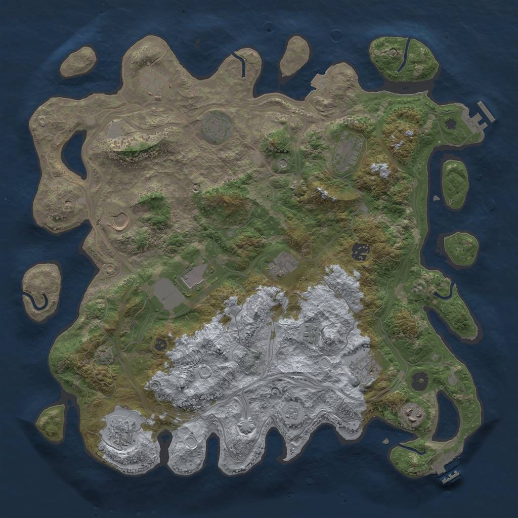 Rust Map: Procedural Map, Size: 4250, Seed: 551180686, 19 Monuments