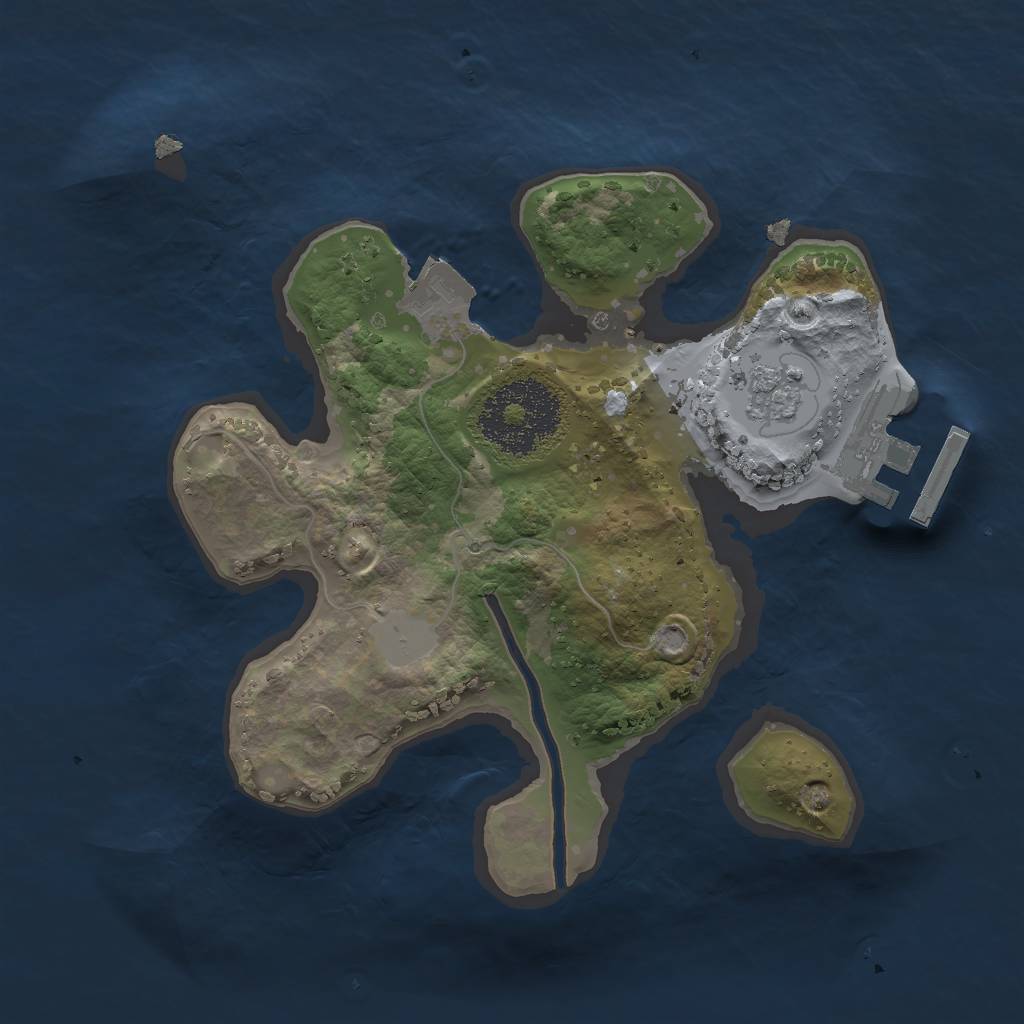 Rust Map: Procedural Map, Size: 2000, Seed: 1738367210, 5 Monuments