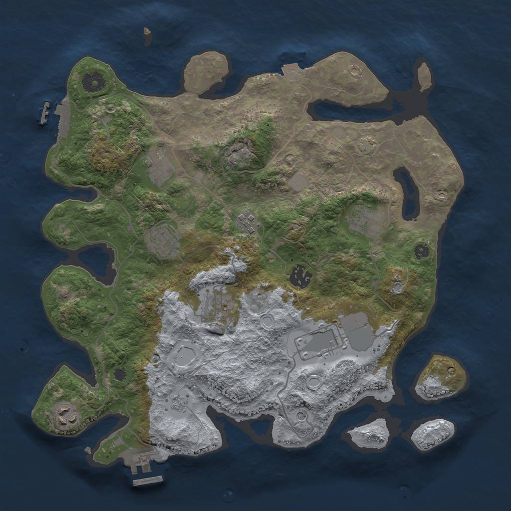 Rust Map: Procedural Map, Size: 3500, Seed: 1527407662, 16 Monuments
