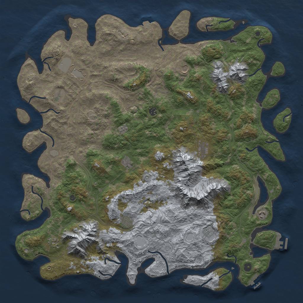 Rust Map: Procedural Map, Size: 5550, Seed: 1929491181, 19 Monuments
