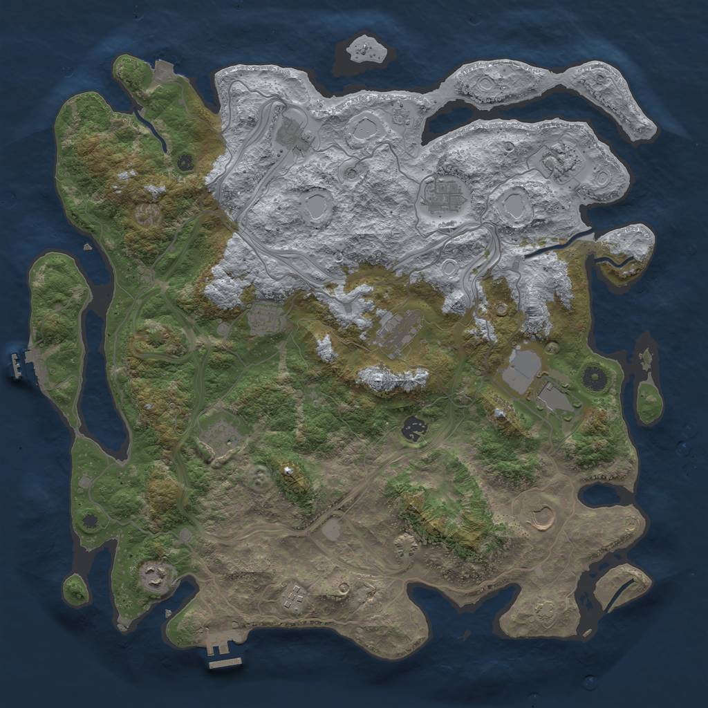 Rust Map: Procedural Map, Size: 4400, Seed: 6475246, 19 Monuments