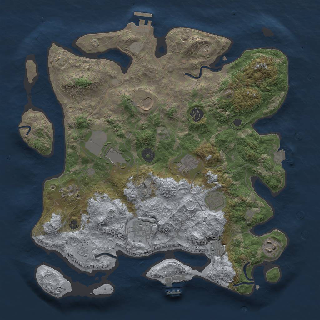 Rust Map: Procedural Map, Size: 3575, Seed: 26214199, 17 Monuments