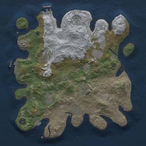 Thumbnail Rust Map: Procedural Map, Size: 3500, Seed: 254601012, 15 Monuments