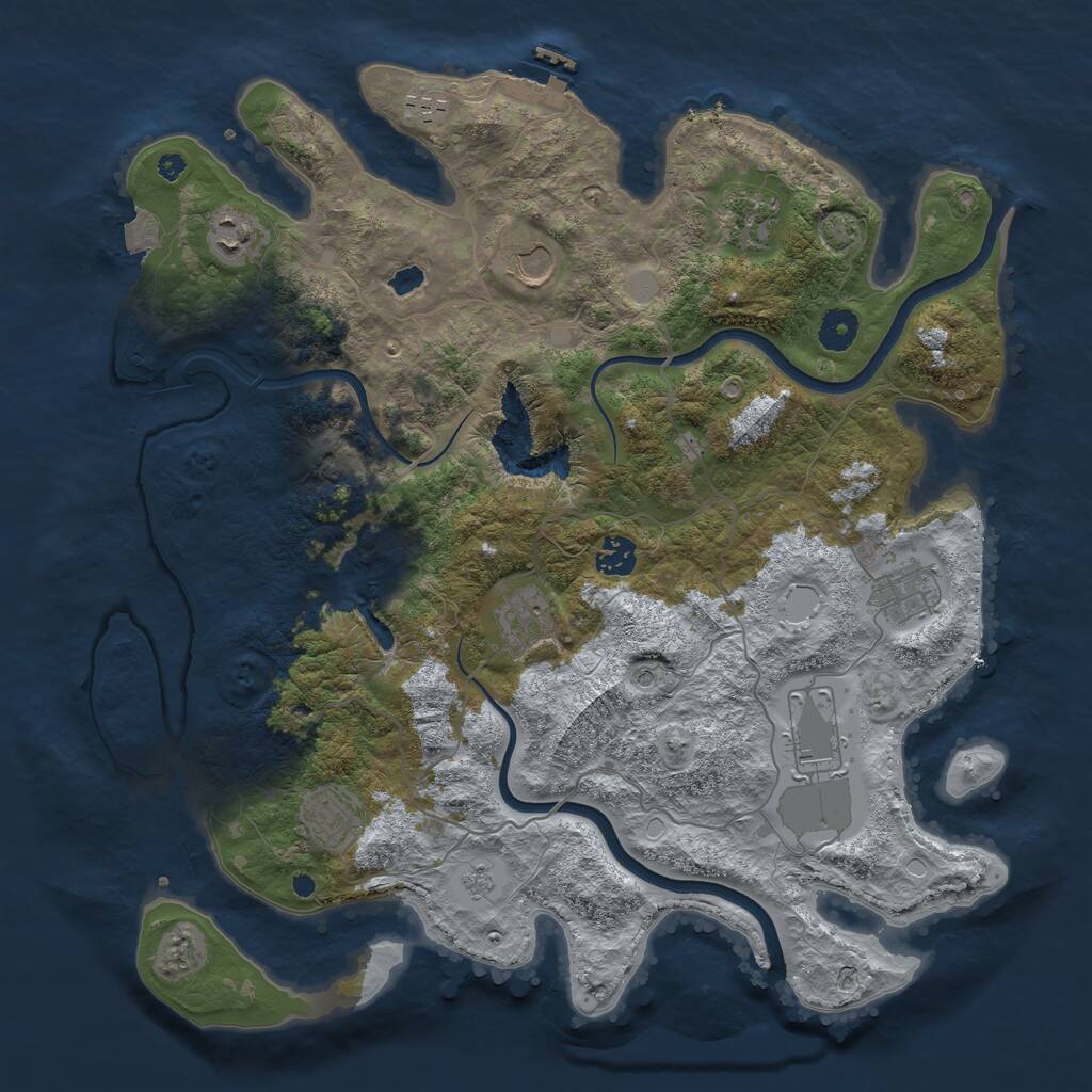 Rust Map: Procedural Map, Size: 4000, Seed: 1554706150, 14 Monuments