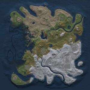 Thumbnail Rust Map: Procedural Map, Size: 4000, Seed: 1554706150, 14 Monuments