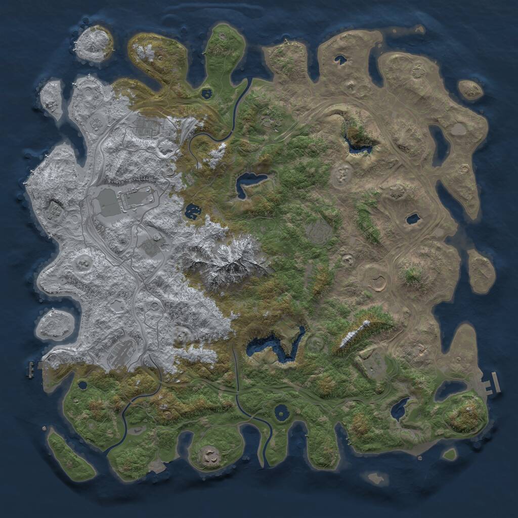 Rust Map: Procedural Map, Size: 5000, Seed: 48512, 17 Monuments