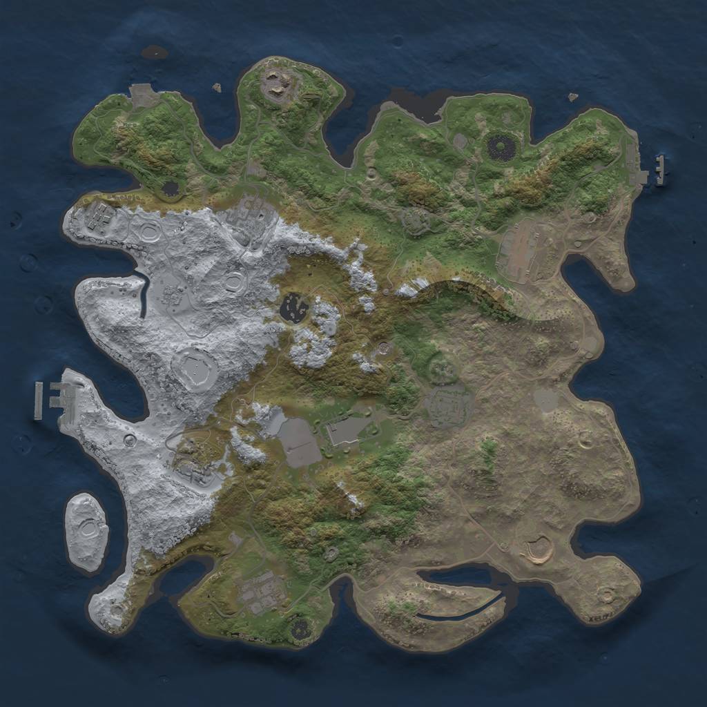 Rust Map: Procedural Map, Size: 3750, Seed: 300927, 18 Monuments