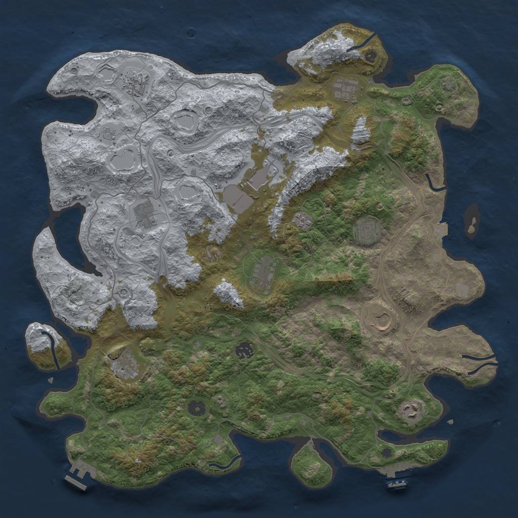 Rust Map: Procedural Map, Size: 4500, Seed: 1753805589, 19 Monuments