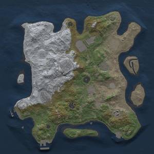 Thumbnail Rust Map: Procedural Map, Size: 3500, Seed: 457837, 16 Monuments