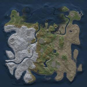 Thumbnail Rust Map: Procedural Map, Size: 4000, Seed: 1565328674, 14 Monuments