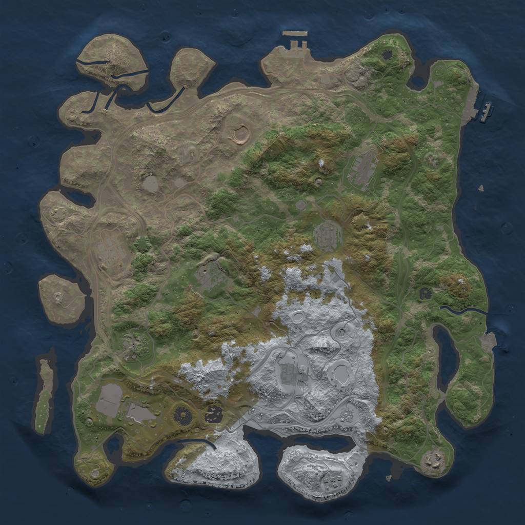 Rust Map: Procedural Map, Size: 4250, Seed: 474757584, 19 Monuments