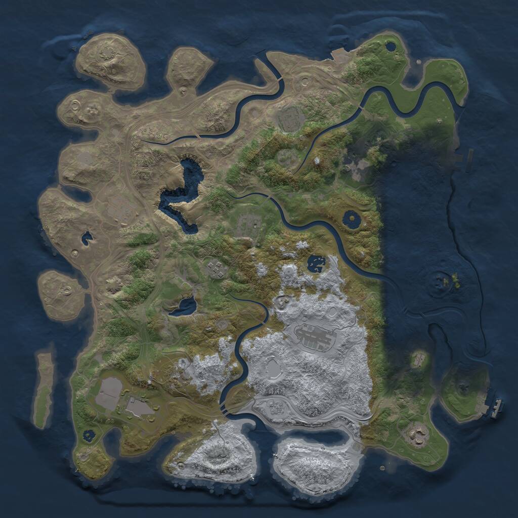 Rust Map: Procedural Map, Size: 4250, Seed: 474757584, 16 Monuments