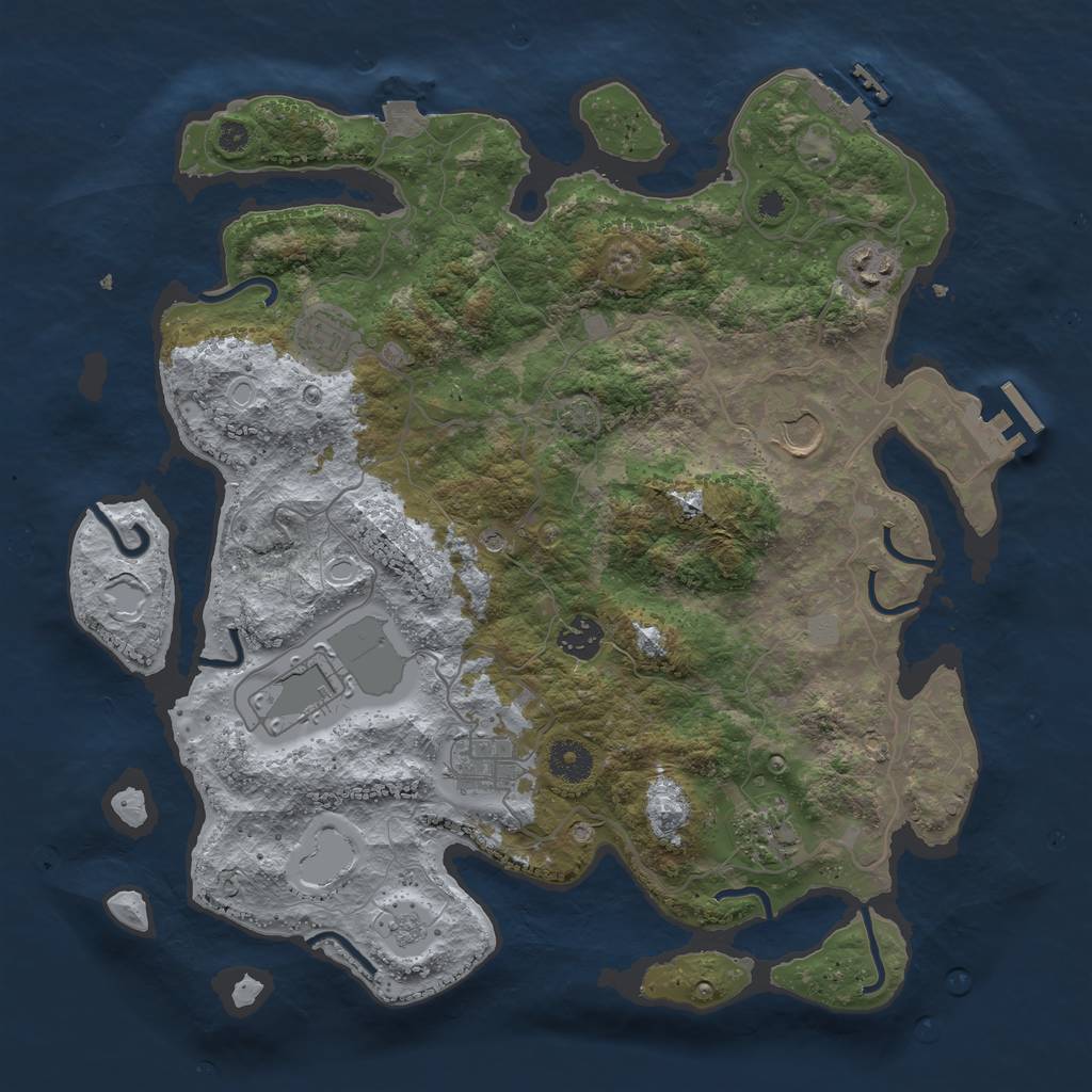 Rust Map: Procedural Map, Size: 3750, Seed: 1887622750, 15 Monuments