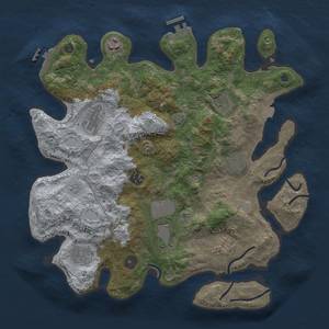 Thumbnail Rust Map: Procedural Map, Size: 3600, Seed: 471238285, 16 Monuments