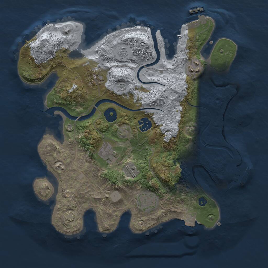 Rust Map: Procedural Map, Size: 3000, Seed: 15634, 12 Monuments