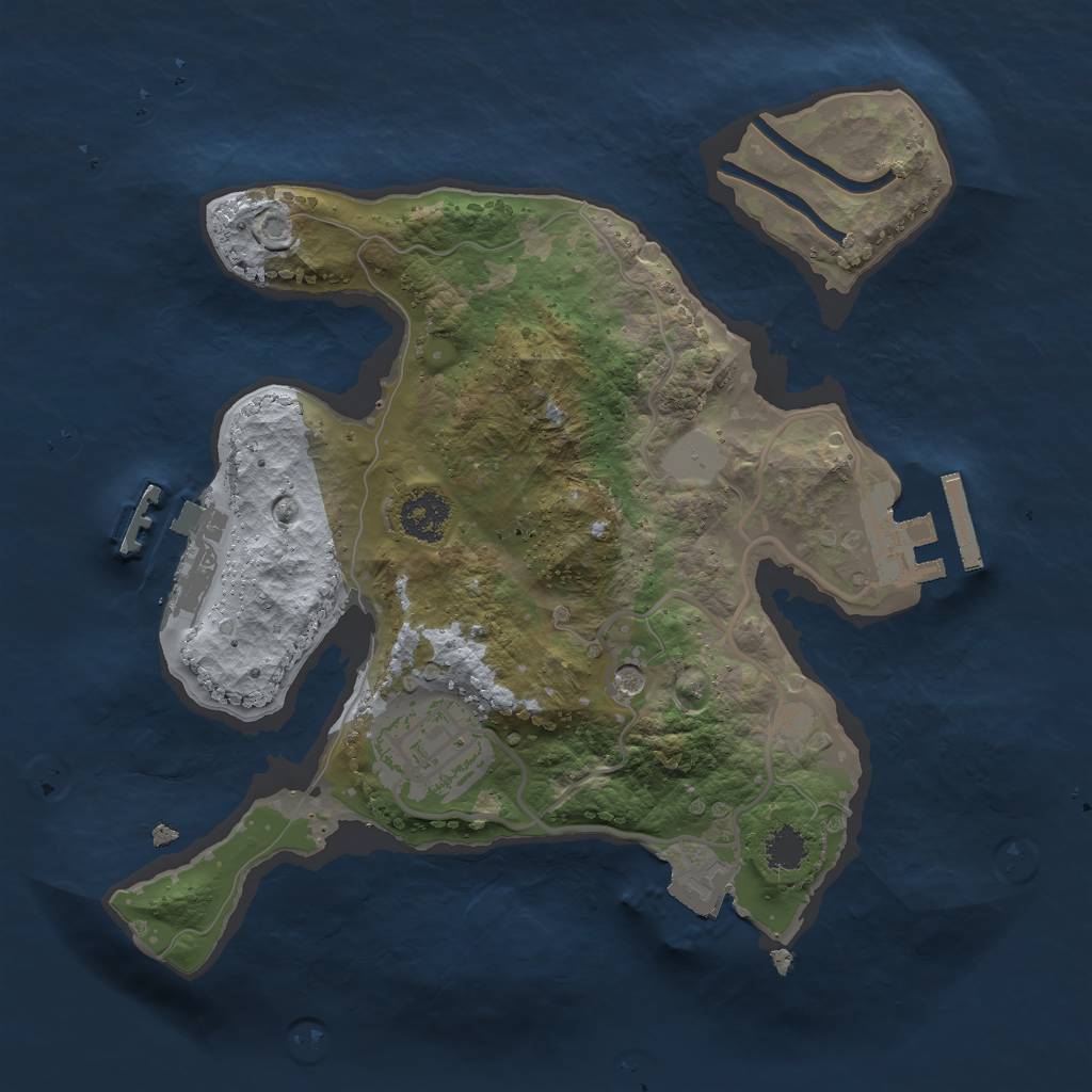 Rust Map: Procedural Map, Size: 2250, Seed: 662863847, 7 Monuments