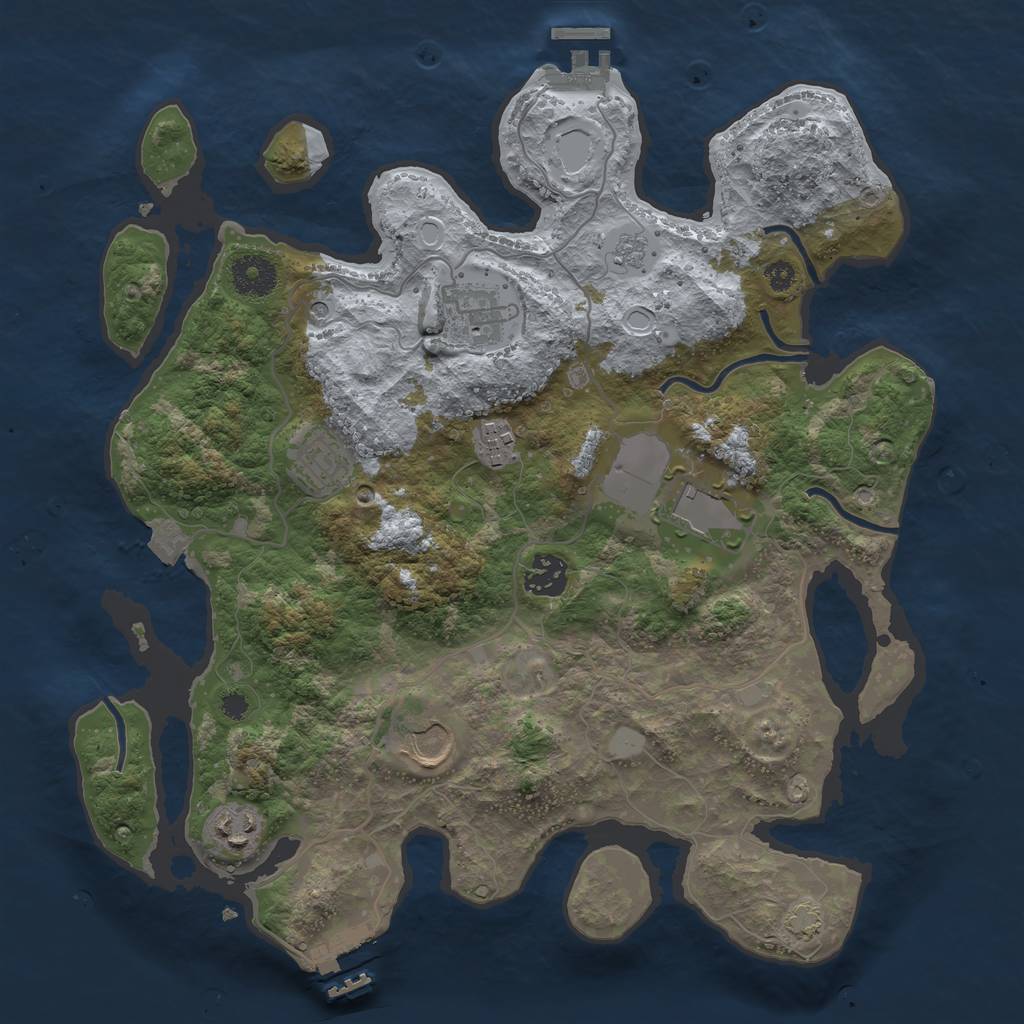 Rust Map: Procedural Map, Size: 3500, Seed: 284713, 15 Monuments
