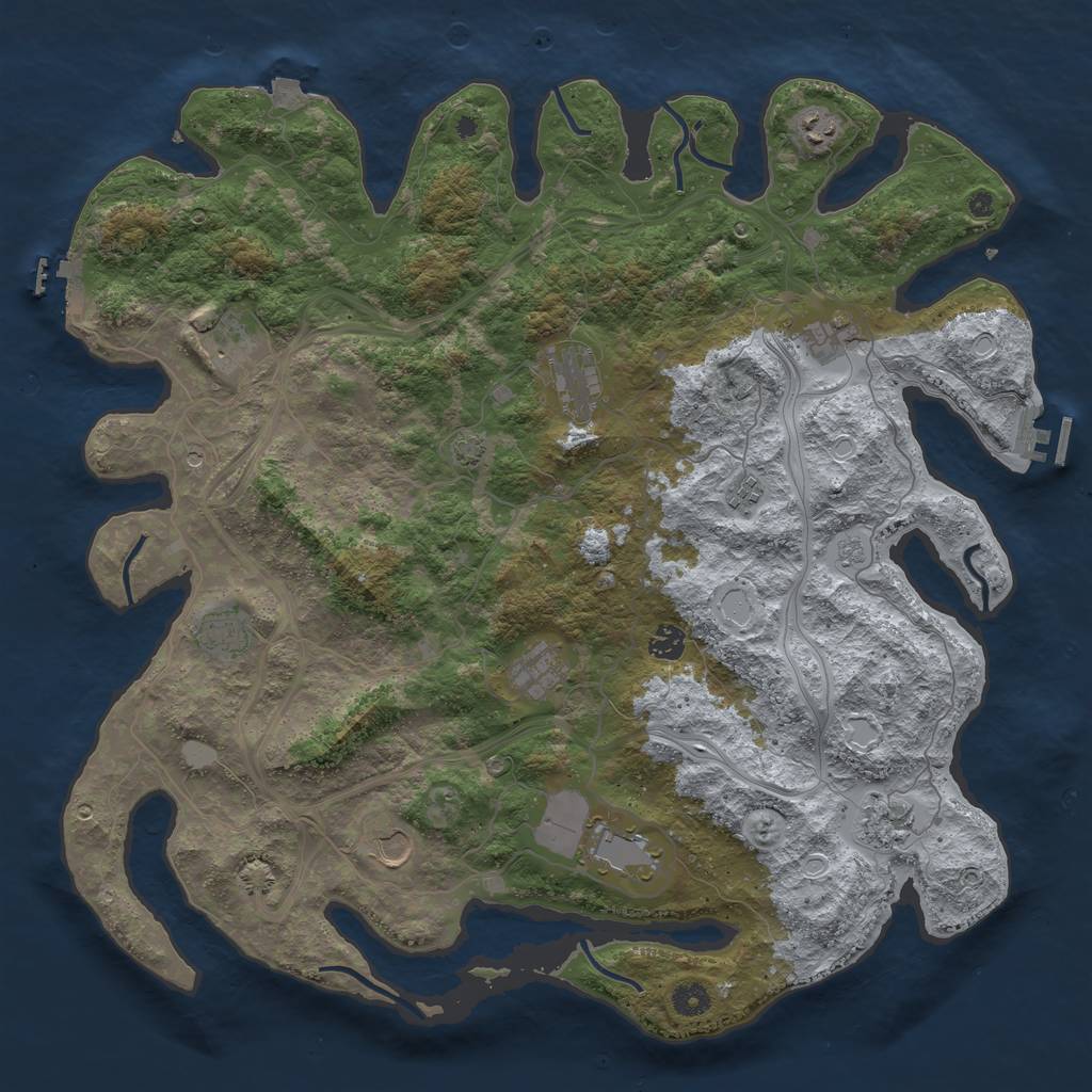 Rust Map: Procedural Map, Size: 4500, Seed: 1994939458, 19 Monuments