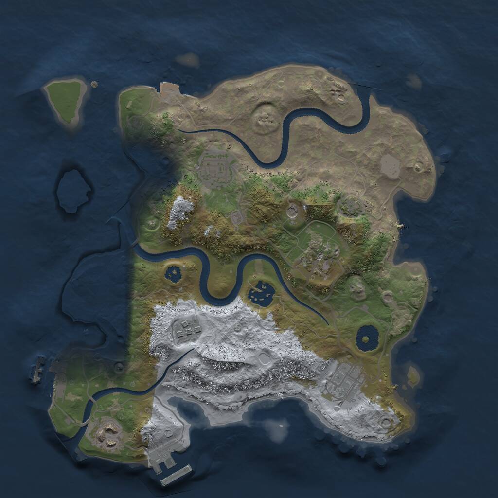 Rust Map: Procedural Map, Size: 3000, Seed: 982514323, 11 Monuments