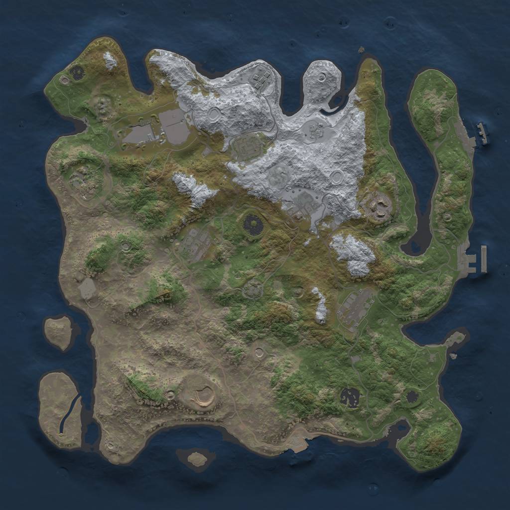 Rust Map: Procedural Map, Size: 3750, Seed: 420484, 18 Monuments