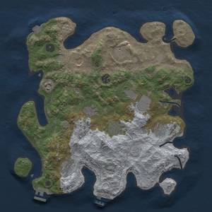 Thumbnail Rust Map: Procedural Map, Size: 3600, Seed: 190724, 18 Monuments