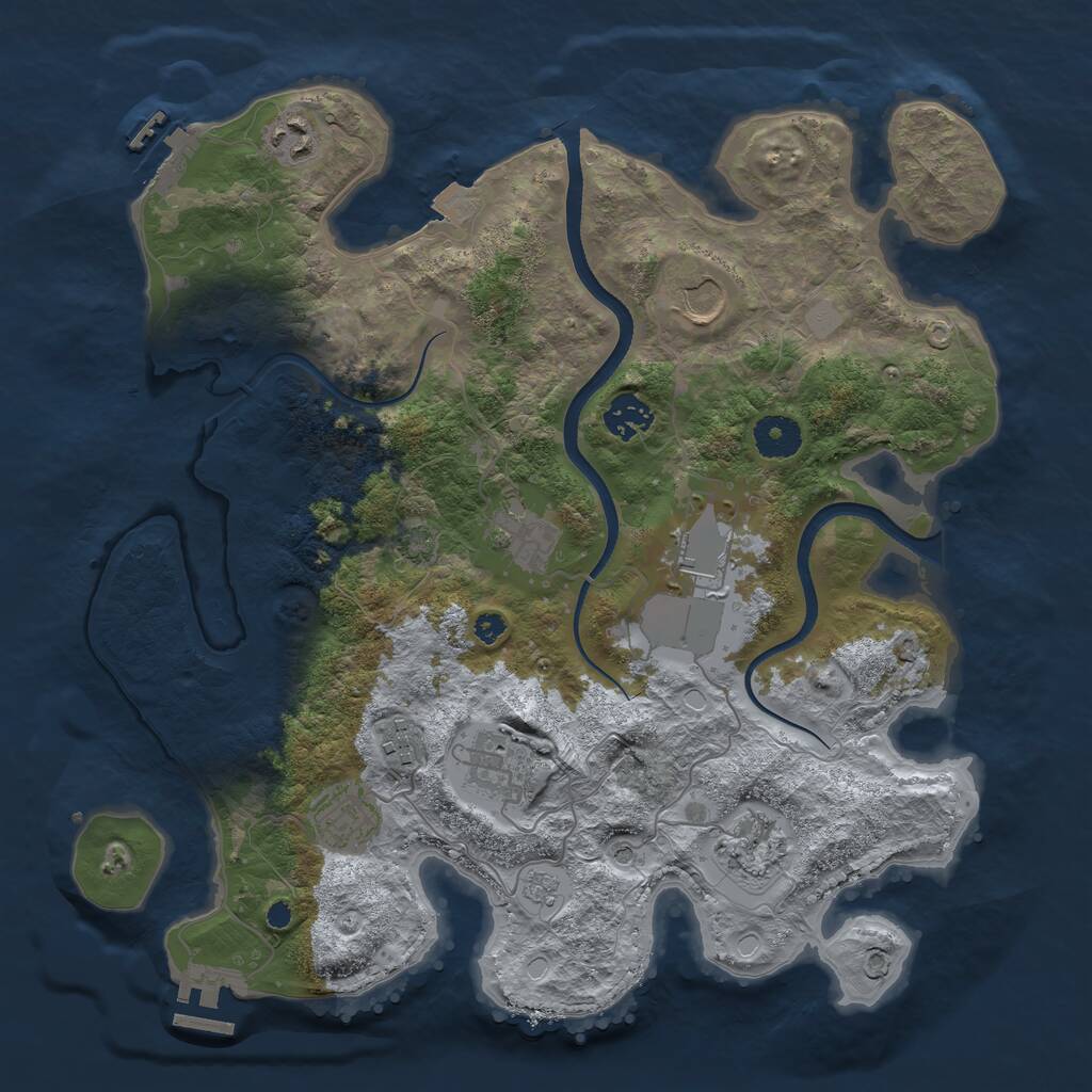 Rust Map: Procedural Map, Size: 3600, Seed: 190724, 15 Monuments