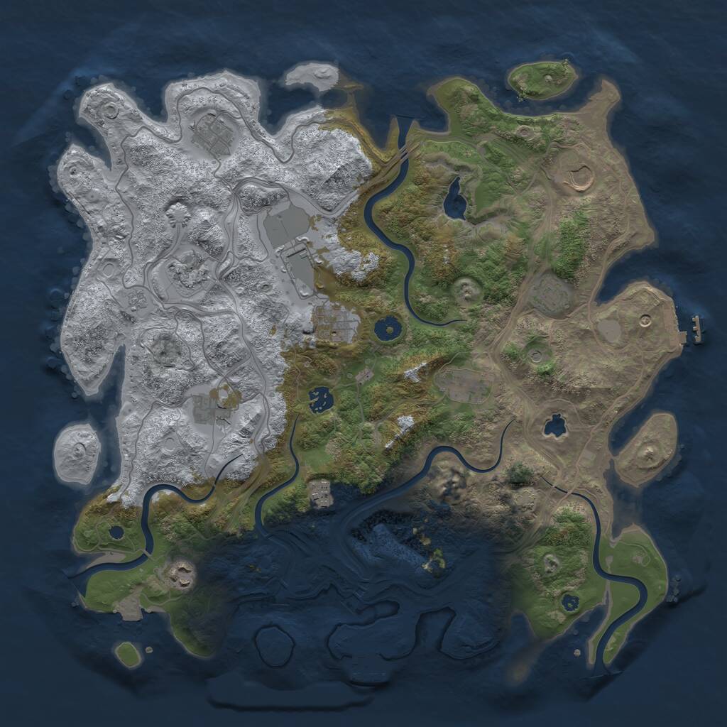 Rust Map: Procedural Map, Size: 4250, Seed: 85514406, 17 Monuments
