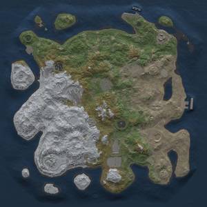 Thumbnail Rust Map: Procedural Map, Size: 3750, Seed: 48271059, 17 Monuments