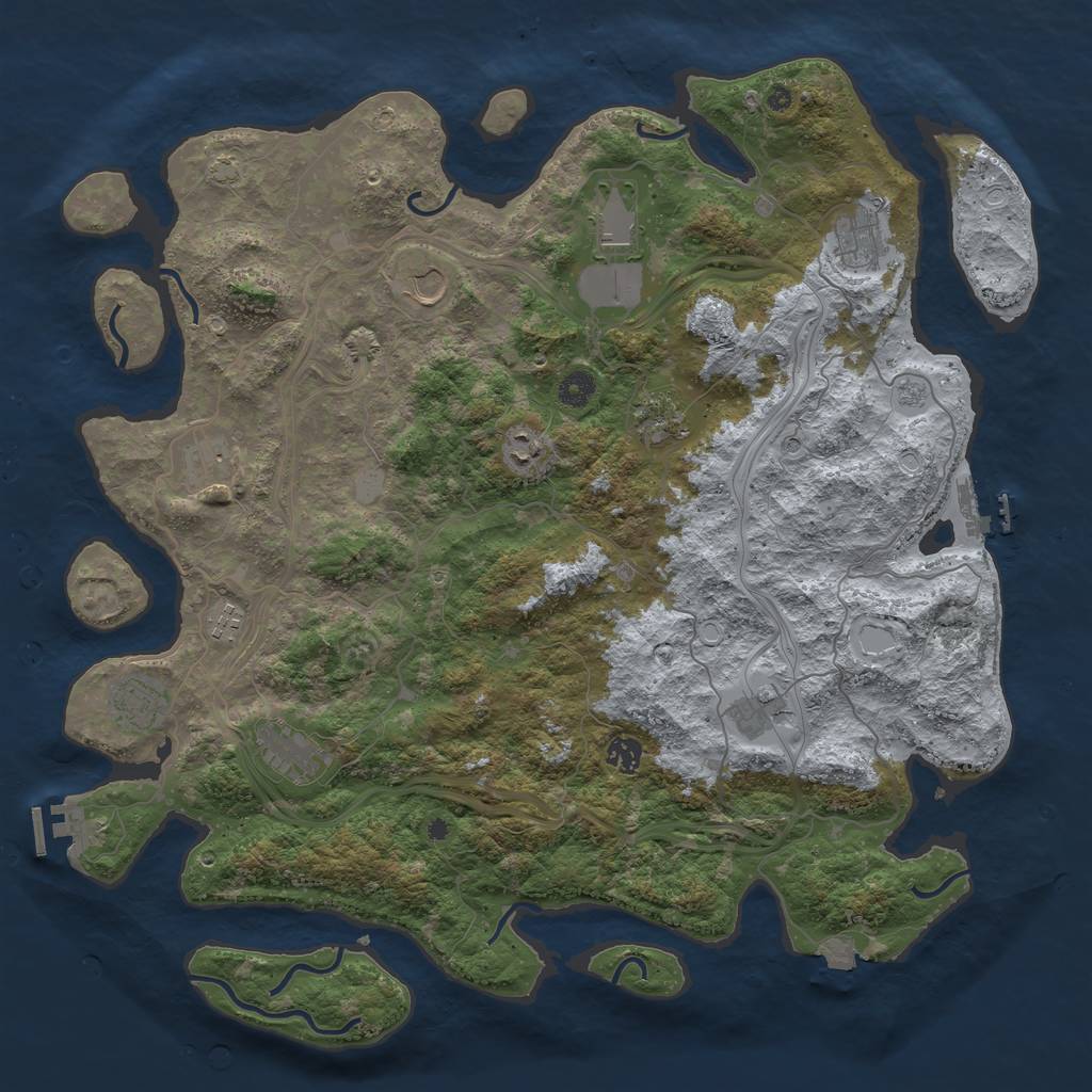 Rust Map: Procedural Map, Size: 4500, Seed: 1986013772, 19 Monuments