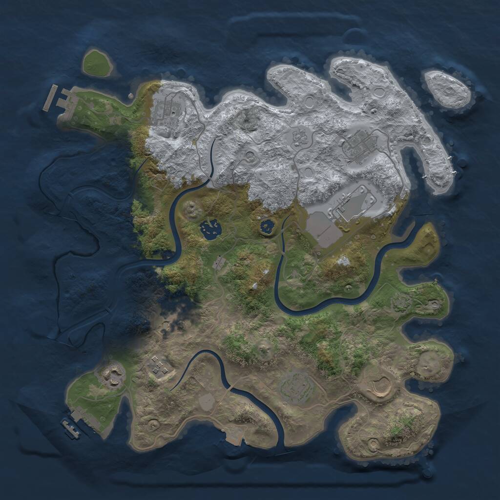Rust Map: Procedural Map, Size: 3600, Seed: 4760321, 15 Monuments