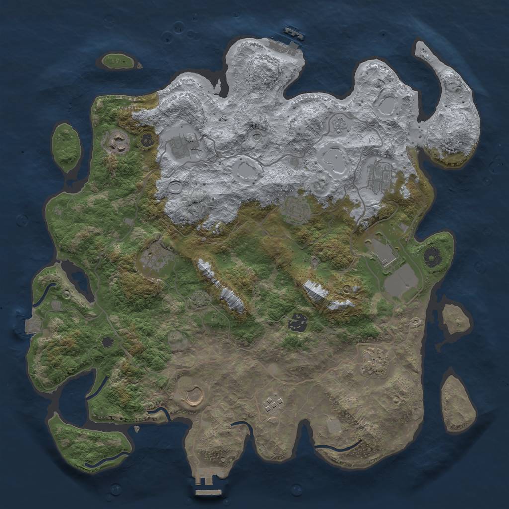 Rust Map: Procedural Map, Size: 4000, Seed: 64349982, 18 Monuments