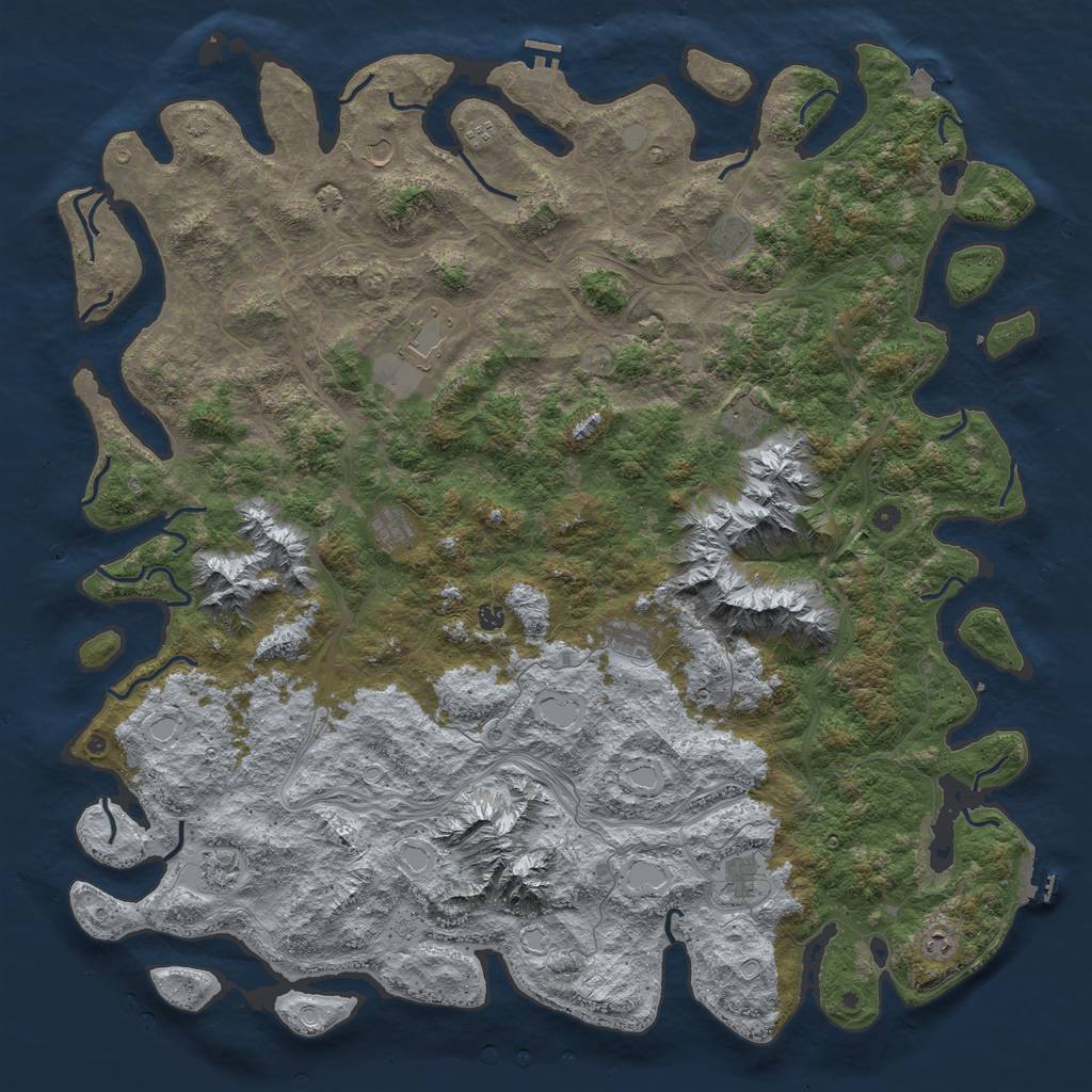 Rust Map: Procedural Map, Size: 6000, Seed: 1449095799, 19 Monuments