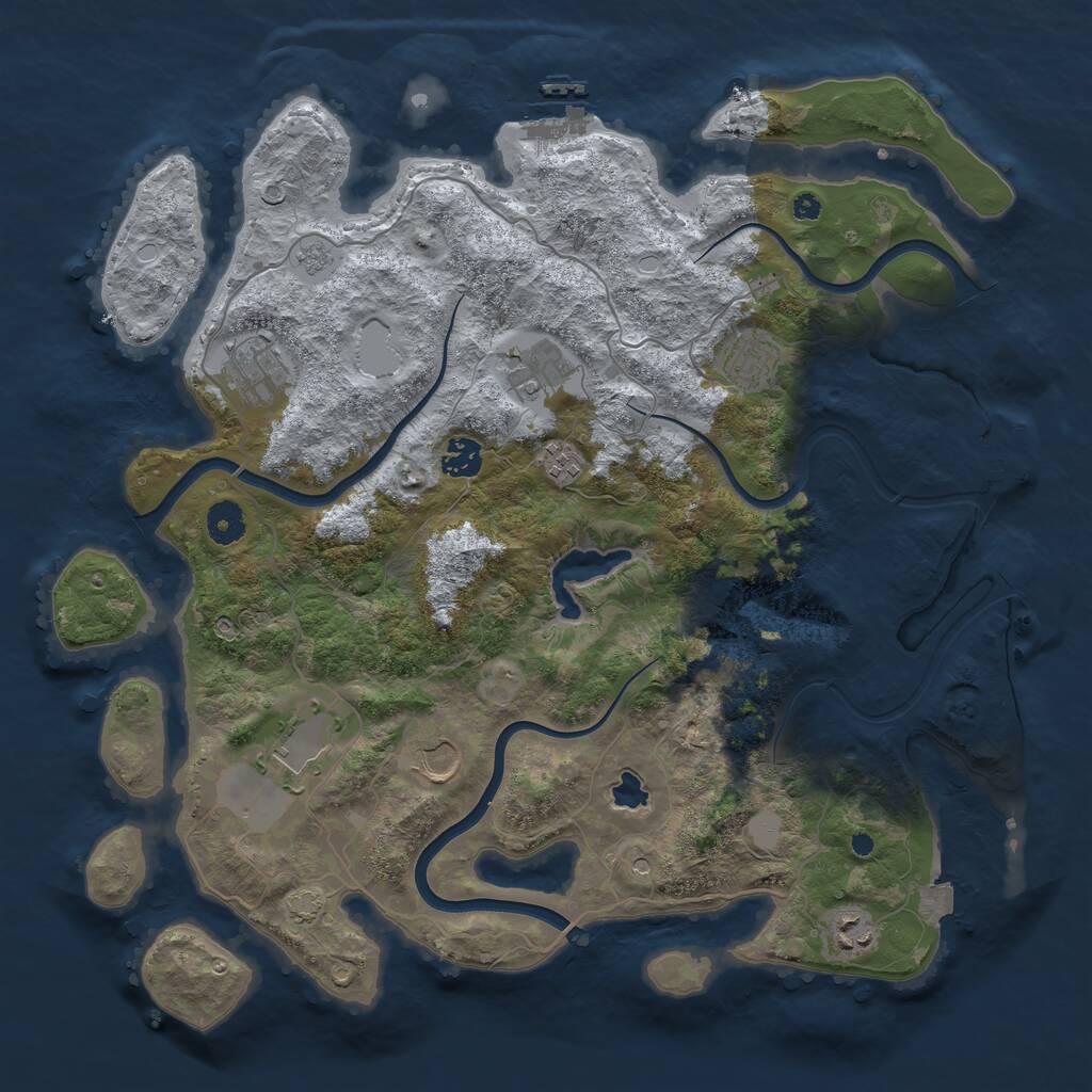 Rust Map: Procedural Map, Size: 4000, Seed: 86579542, 14 Monuments