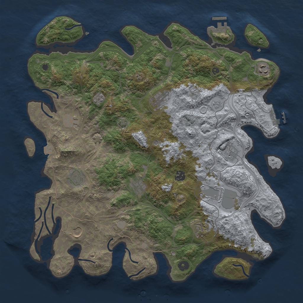 Rust Map: Procedural Map, Size: 4250, Seed: 1646942558, 19 Monuments