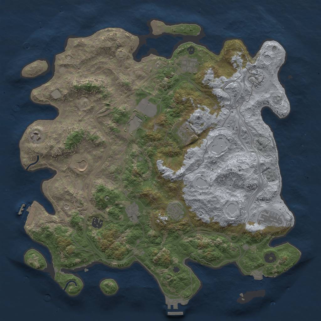 Rust Map: Procedural Map, Size: 4250, Seed: 2060333899, 19 Monuments