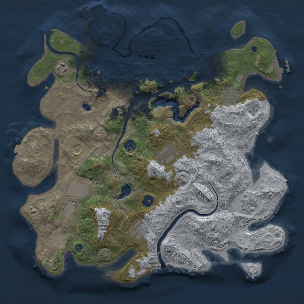 Rust Map: Procedural Map, Size: 4000, Seed: 1794717028, 15 Monuments