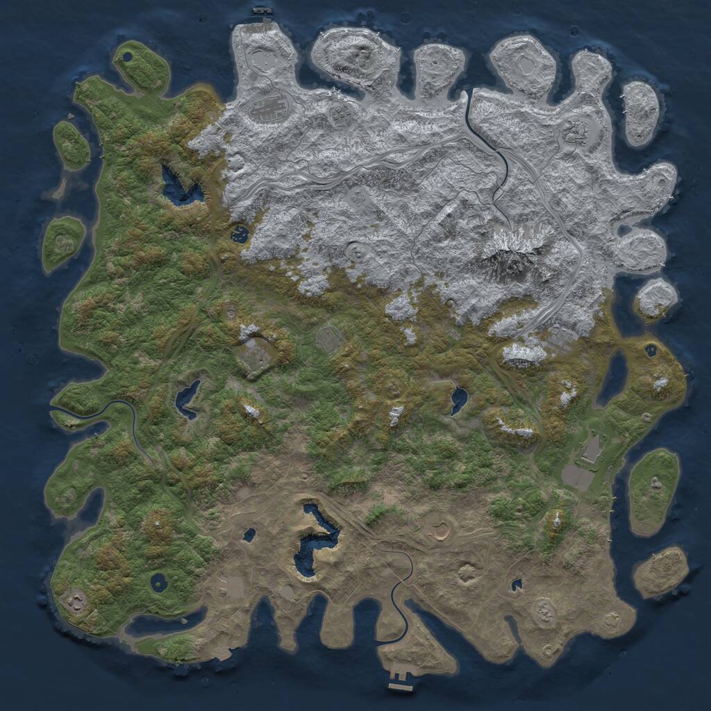 Rust Map: Procedural Map, Size: 6000, Seed: 1999346342, 17 Monuments
