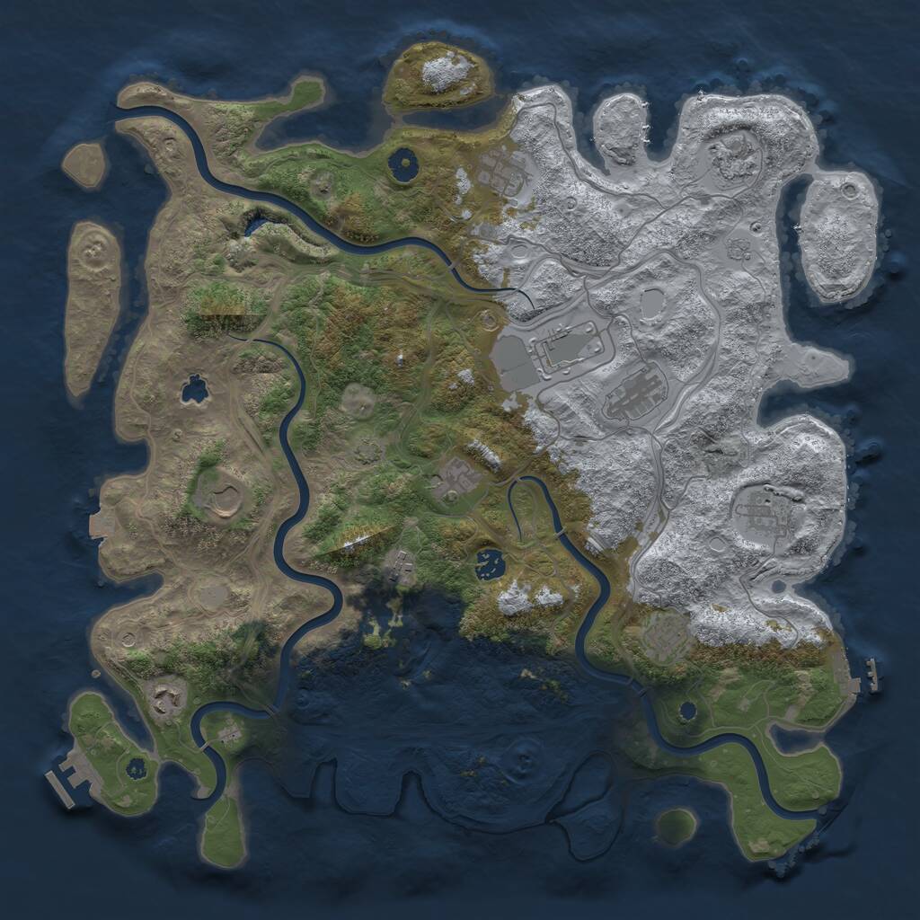 Rust Map: Procedural Map, Size: 4400, Seed: 462264019, 17 Monuments