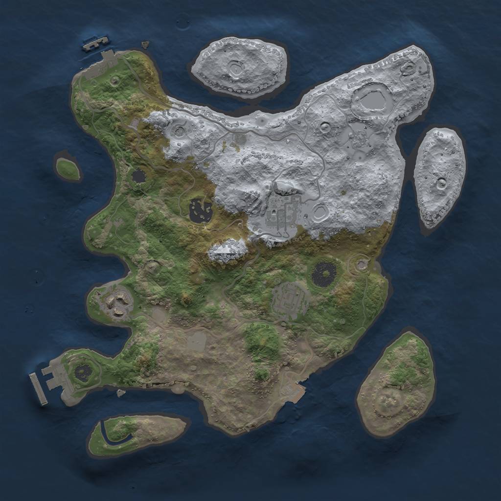 Rust Map: Procedural Map, Size: 3000, Seed: 6359147, 11 Monuments