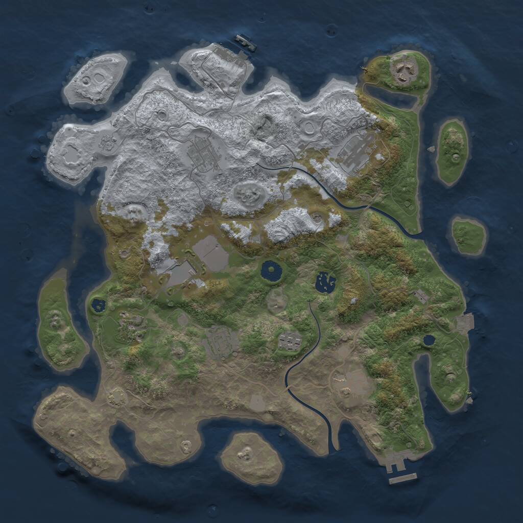 Rust Map: Procedural Map, Size: 3750, Seed: 521263013, 15 Monuments