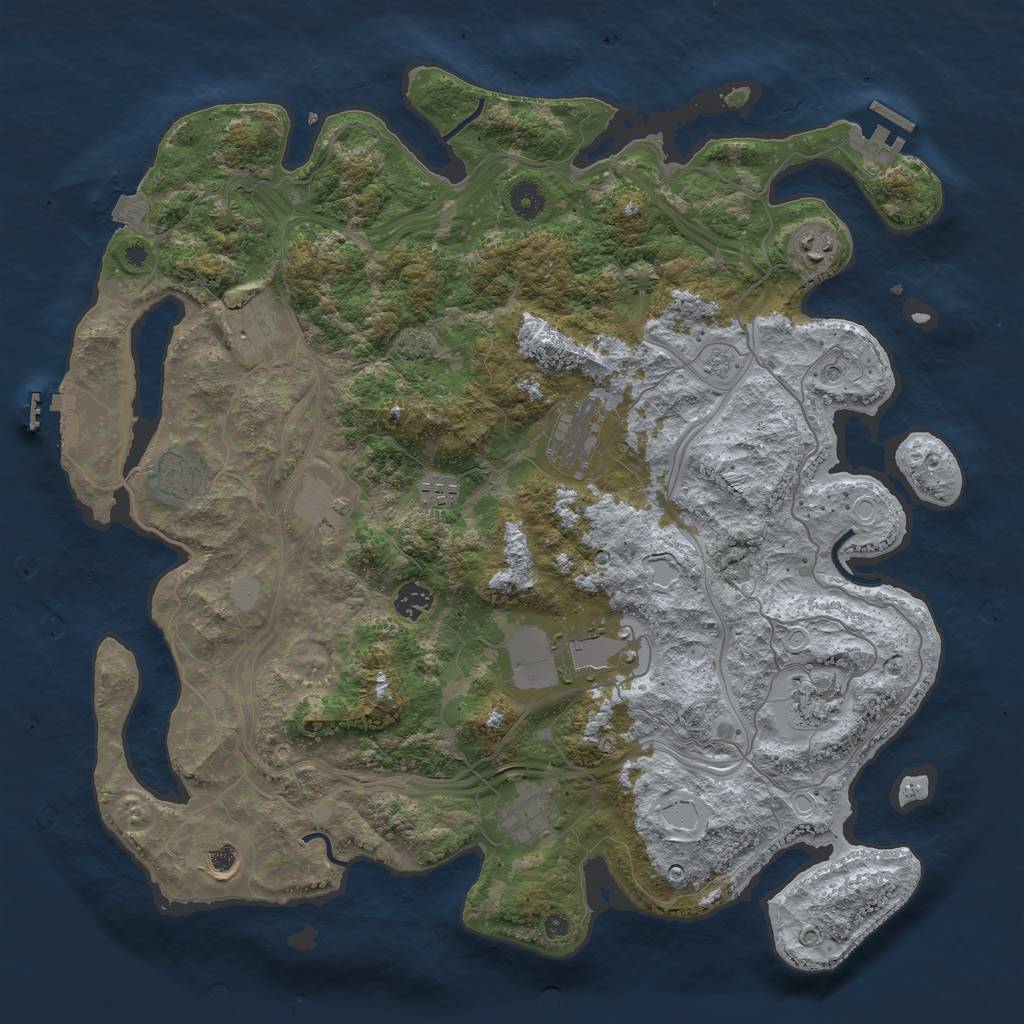 Rust Map: Procedural Map, Size: 4250, Seed: 1342623625, 19 Monuments
