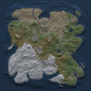 Thumbnail Rust Map: Procedural Map, Size: 3500, Seed: 369336437, 14 Monuments