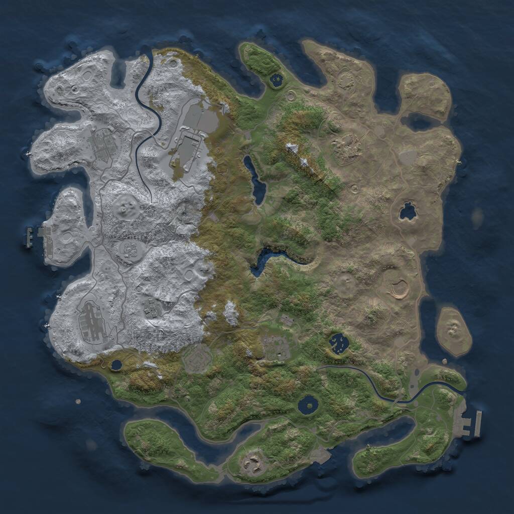 Rust Map: Procedural Map, Size: 4000, Seed: 1942823302, 15 Monuments