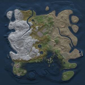 Thumbnail Rust Map: Procedural Map, Size: 3750, Seed: 344381, 16 Monuments