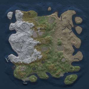 Thumbnail Rust Map: Procedural Map, Size: 3750, Seed: 344381, 18 Monuments