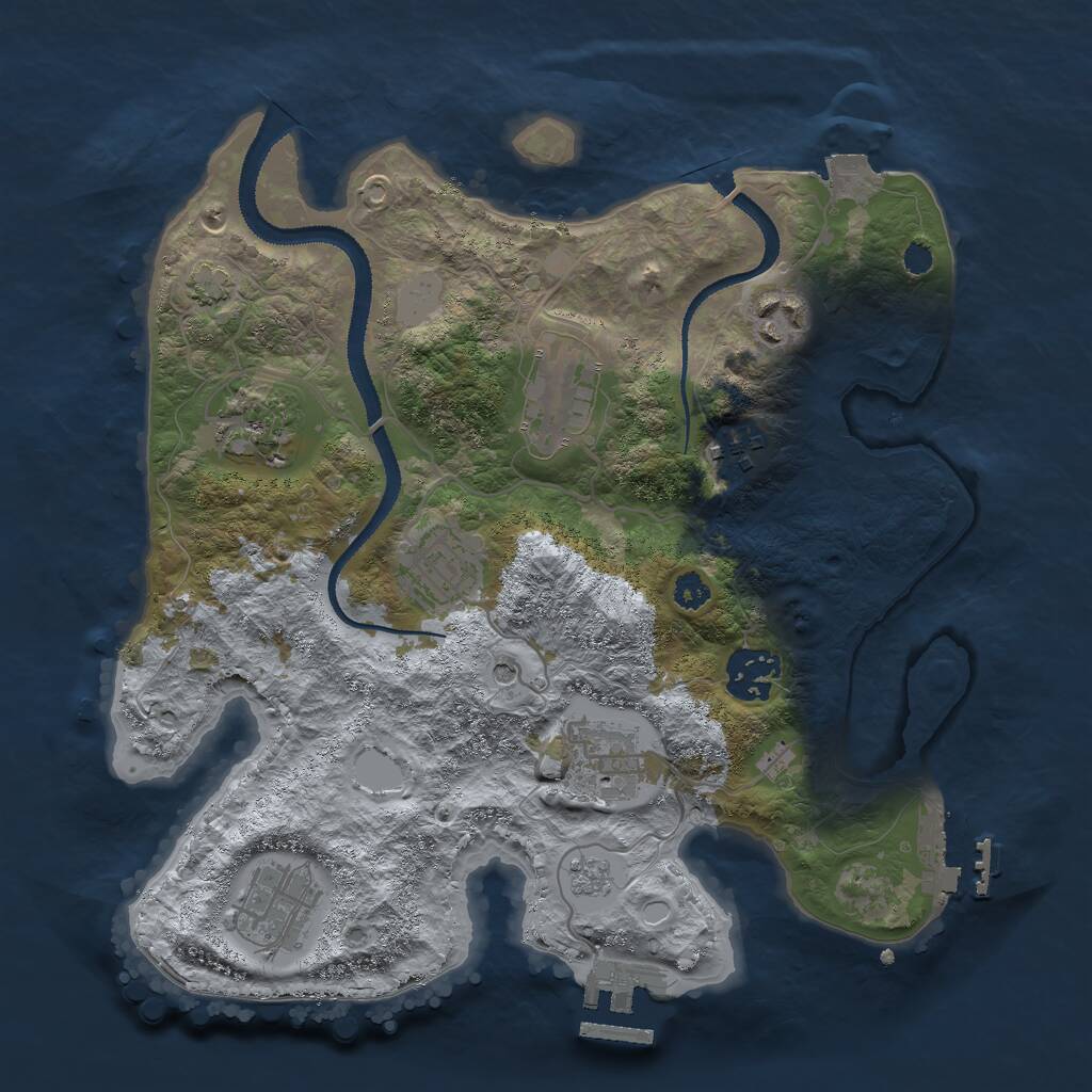 Rust Map: Procedural Map, Size: 3000, Seed: 13135, 14 Monuments
