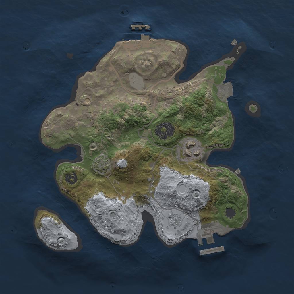 Rust Map: Procedural Map, Size: 2400, Seed: 28982009, 8 Monuments