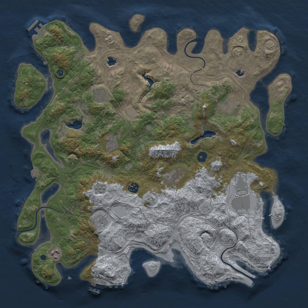 Rust Map: Procedural Map, Size: 4500, Seed: 1743468160, 15 Monuments