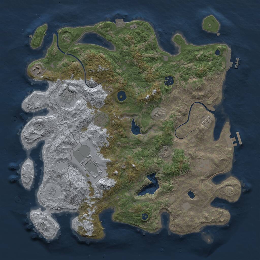 Rust Map: Procedural Map, Size: 4000, Seed: 475240259, 13 Monuments