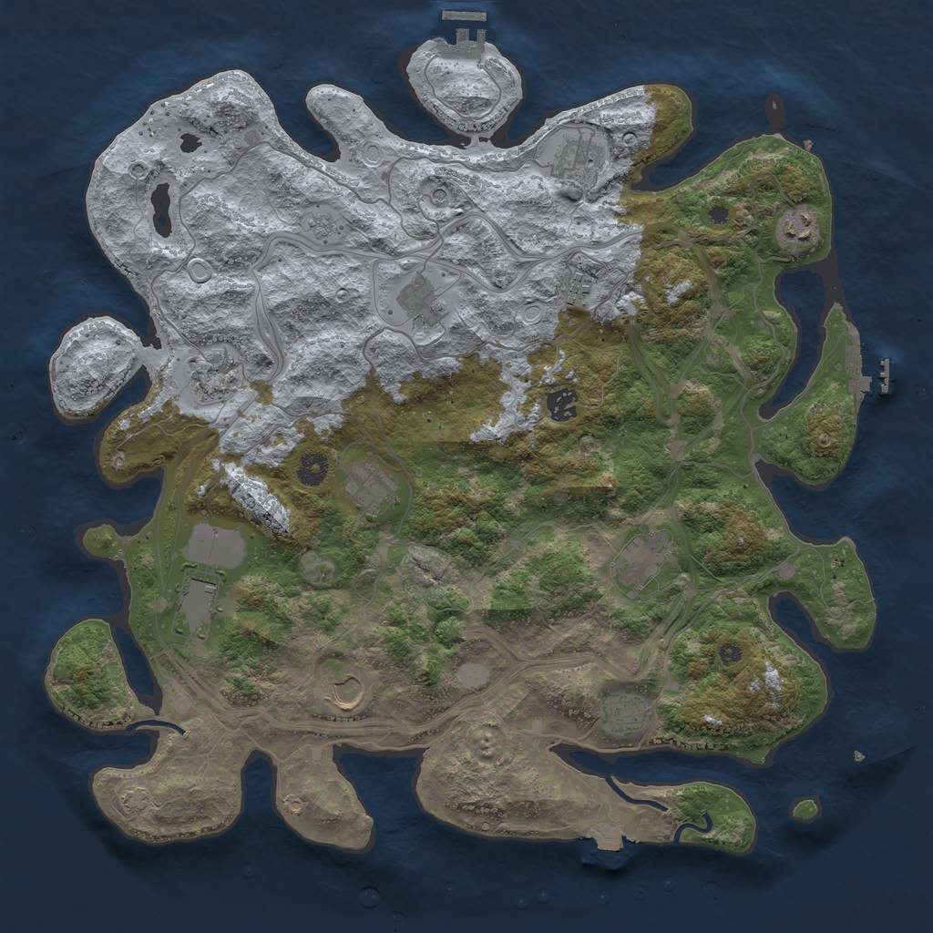 Rust Map: Procedural Map, Size: 4250, Seed: 502713066, 19 Monuments